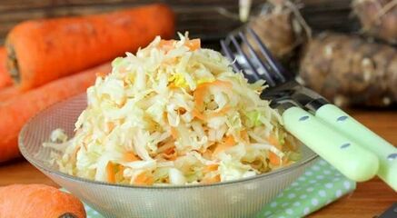 Salade en choucroute et artichauts de Jérusalem